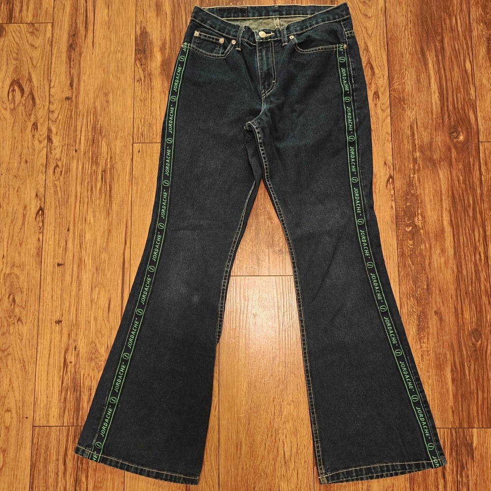 Y2k Jordache Jeans Womens 29 High Rise Flare Dark Wash Denim 100% Cotton Vintage